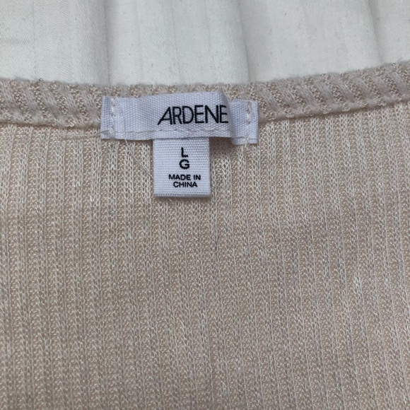 Ardene Creme Ribbed Wrap Top - Picture 3 of 3